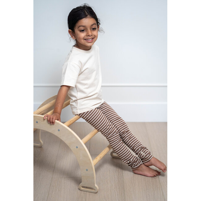 KID.ORCA Stripe/Mocha Organic Cotton Leggings