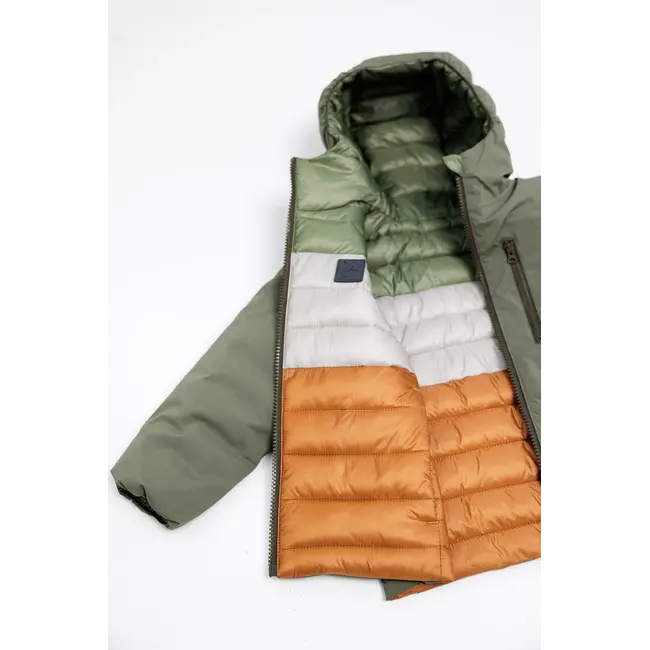 KID.ORCA Dusty Olive Reversible Puffer/Porteau Jacket