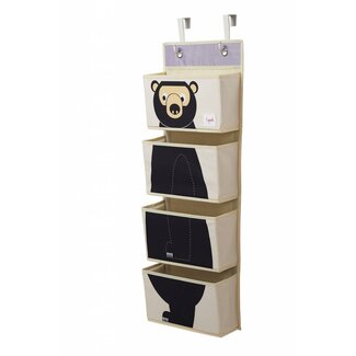 3 Sprouts Black Bear Hanging Wall Organizer