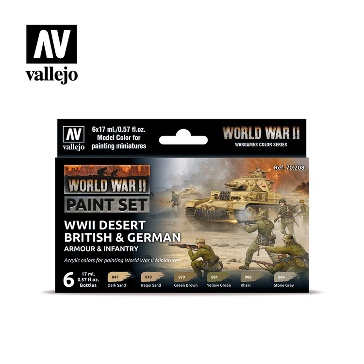 Vallejo Vallejo Paint Set: WWII Desert British & German