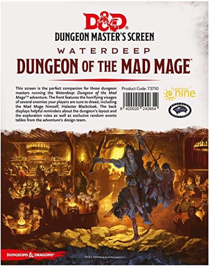 Wizards of the Coast D&D RPG Dm Screen: Waterdeep Dungeon of the Mad Mage