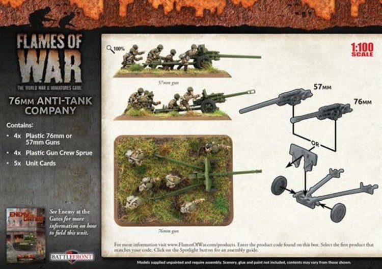 Flames of War Flames of War: Soviet- 76mm Anti-Tank Company (mid)