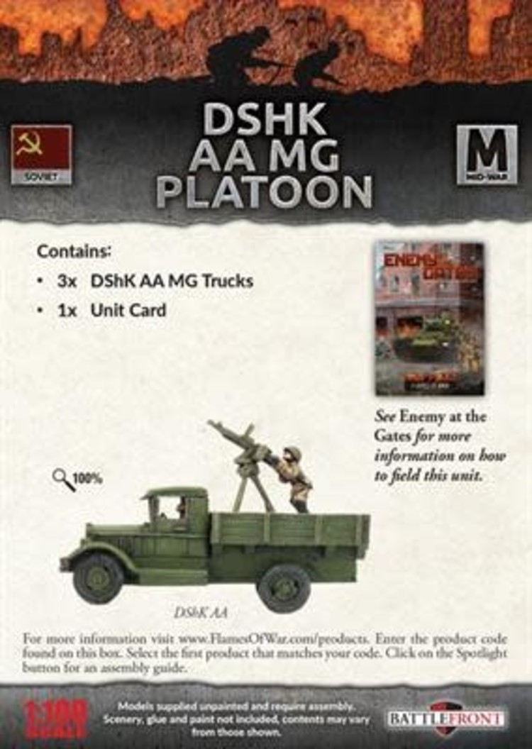 Flames of War Flames of War: Soviet- DSHK AA MG Platoon (mid)