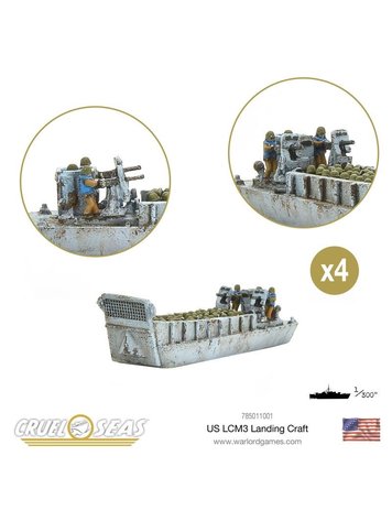 Warlord games Cruel Seas: US -LCM3 US Landing Craft