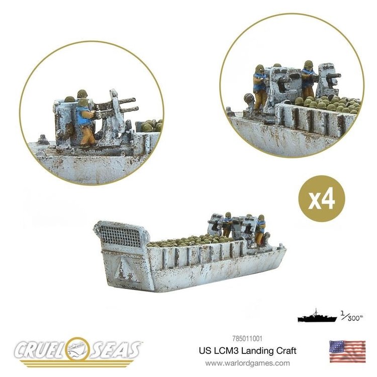 Warlord games Cruel Seas: US -LCM3 US Landing Craft