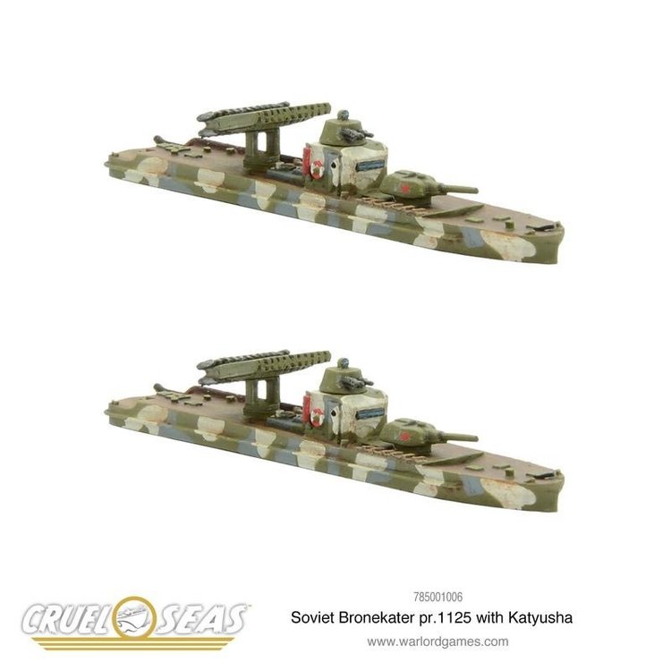 Warlord games Cruel Seas: Soviet Bronekater pr 1125 with Katyusha
