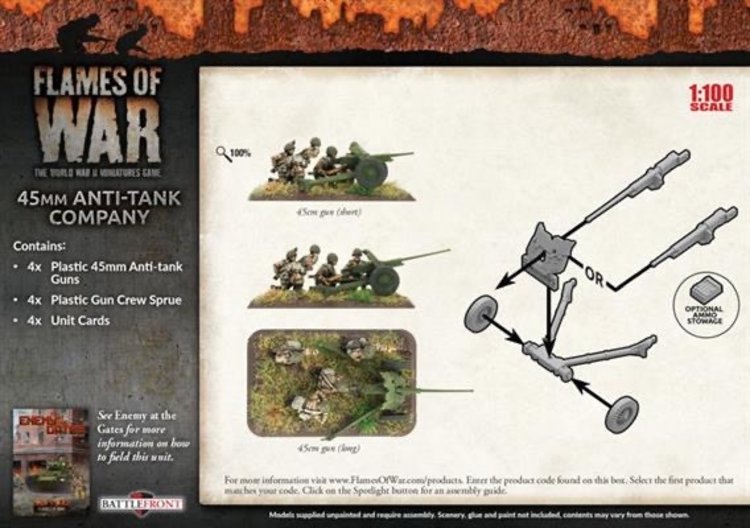 Flames of War Flames of War: Soviet- 45mm Anti-Tank Company (mid)