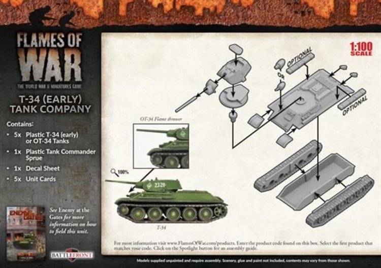 Flames of War Flames of War: Soviet- T-34 (early) Tank Company (Mid)