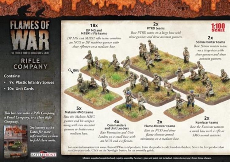 Flames of War Flames of War: Soviet- Rifle Company (mid)