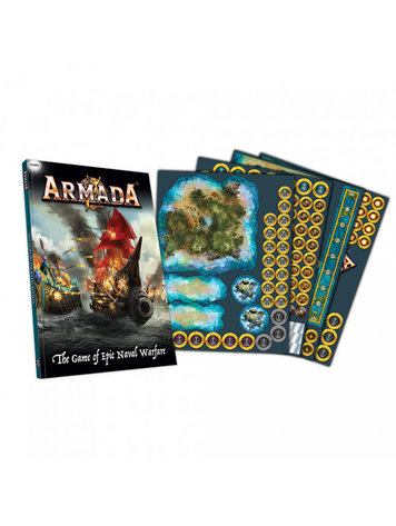 Mantic Armada Naval Warfare Book and tokens