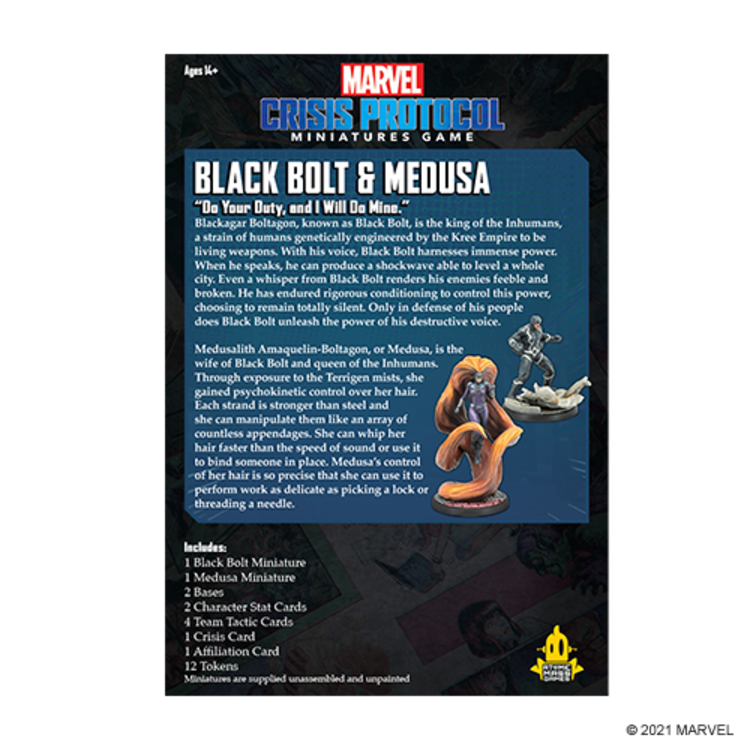 Atomic Mass Games Marvel Crisis Protocol: Black Bolt & Medusa