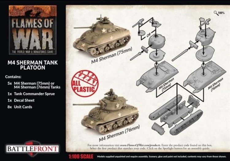 Flames of War Flames of War: US- M4 Sherman Tank Platoon (late)