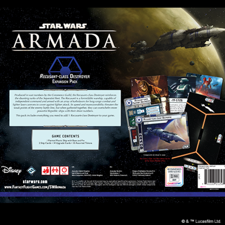 Fantasy Flight Star Wars Armada Recusant Class Destroyer Family