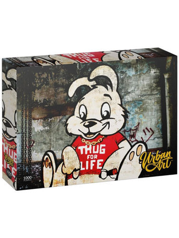 Urban Art Puzzle: Thug for life bunny