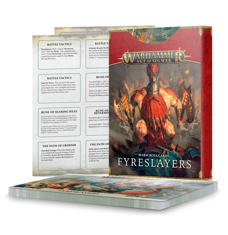 Games Workshop Warhammer Sigmar Warscroll Cards: Fyreslayers