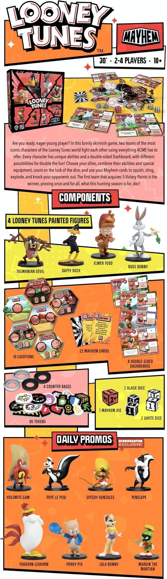 CMON Mayhem Loony Tunes (2 boxes) Kickstarter Edition