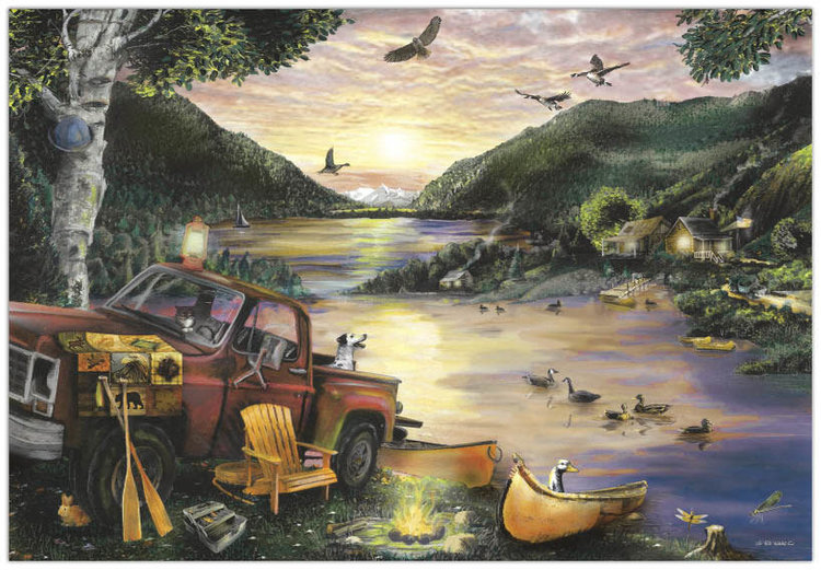 Crown Point Graphics Crown Point Puzzle: Lakefront Camping (1000pc)