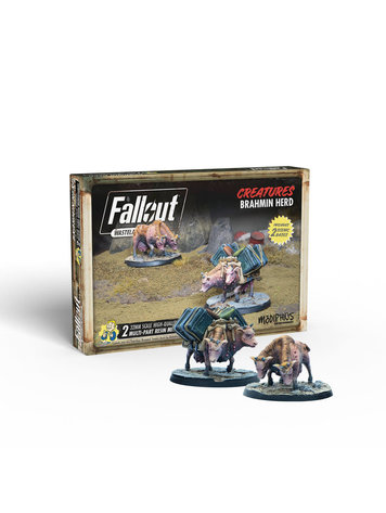 Modiphius Fallout Wasteland Warfare: Creatures- Brahmin Herd