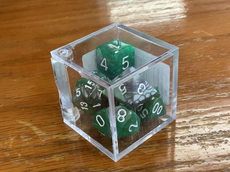 7 dice set: Green Steel
