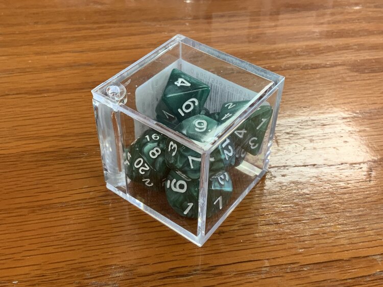 Critical Hit Collectibles 7 dice set: Green Marbled Polyhedral