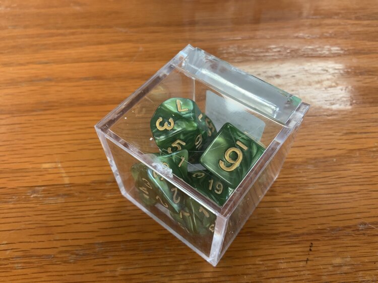 7 dice set: Grass Green