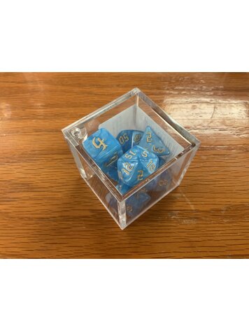 7 dice set: Light Blue Marbled Polyhedral