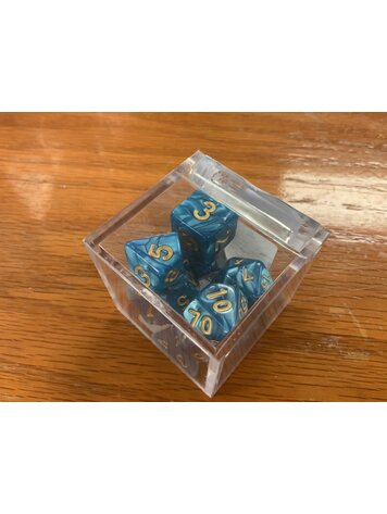 Critical Hit Collectibles 7 dice set:  Teal Marbled Polyhedral