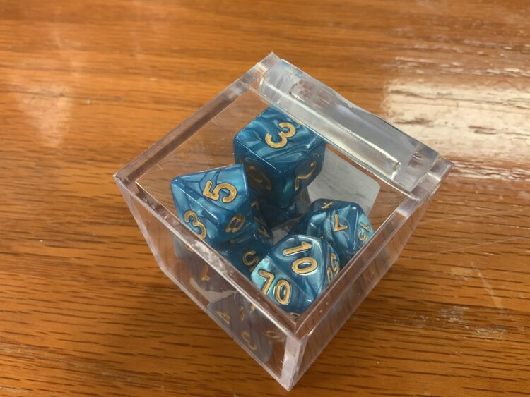 Critical Hit Collectibles 7 dice set:  Teal Marbled Polyhedral