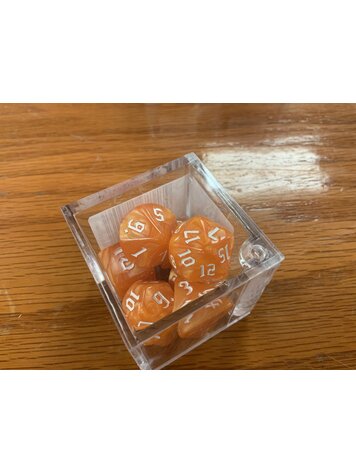 Critical Hit Collectibles 7 dice set: Orange Marbled Polyhedral