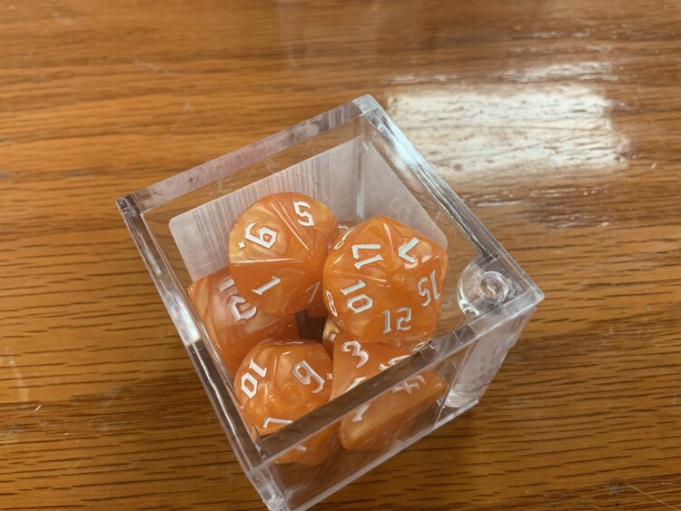 Critical Hit Collectibles 7 dice set: Orange Marbled Polyhedral
