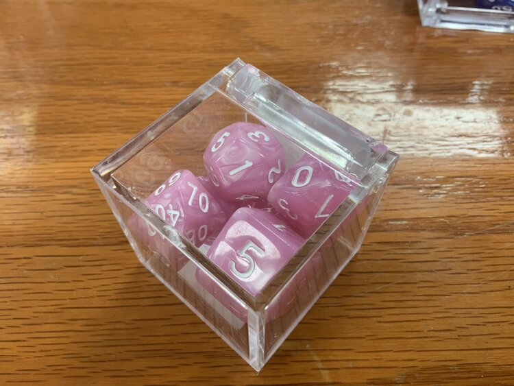 Critical Hit Collectibles 7 dice set: Pink Marbled Polyhedral