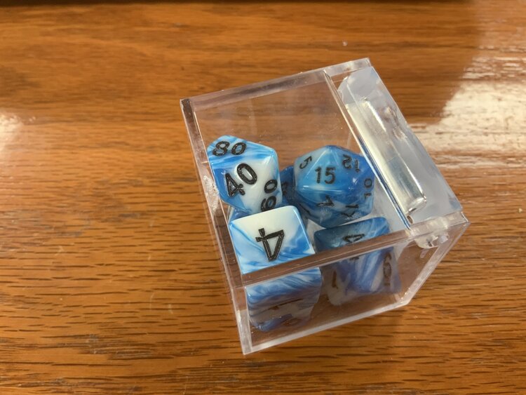 7 dice set: Blue/White set Fusion