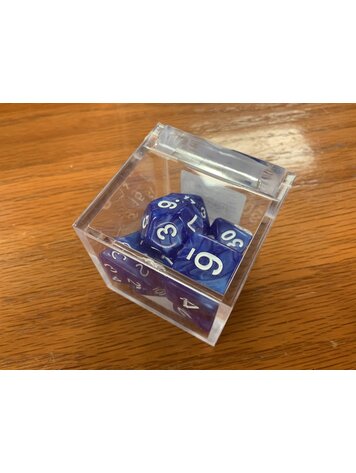 7 dice set: Blue Marbled Polyhedral