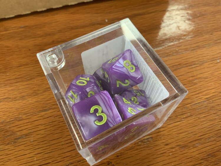 7 dice set: Light Purple Marbled Polyhedral