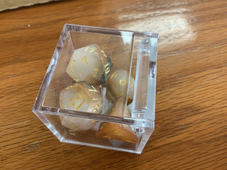 Critical Hit Collectibles 7 dice set: Copper/White Shimmering Galaxy Polyhedral