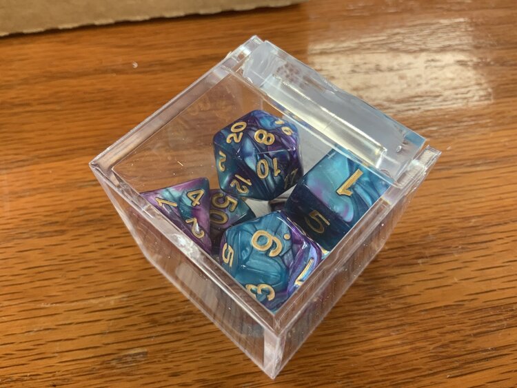 7 dice set: Light Blue Purple Fusion Polyhedral