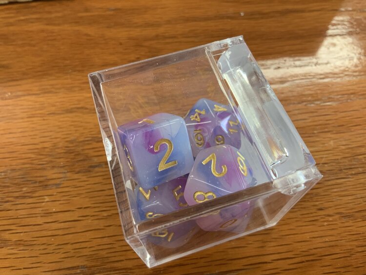 Critical Hit Collectibles 7 dice set: Blue Purple Jade Fusion