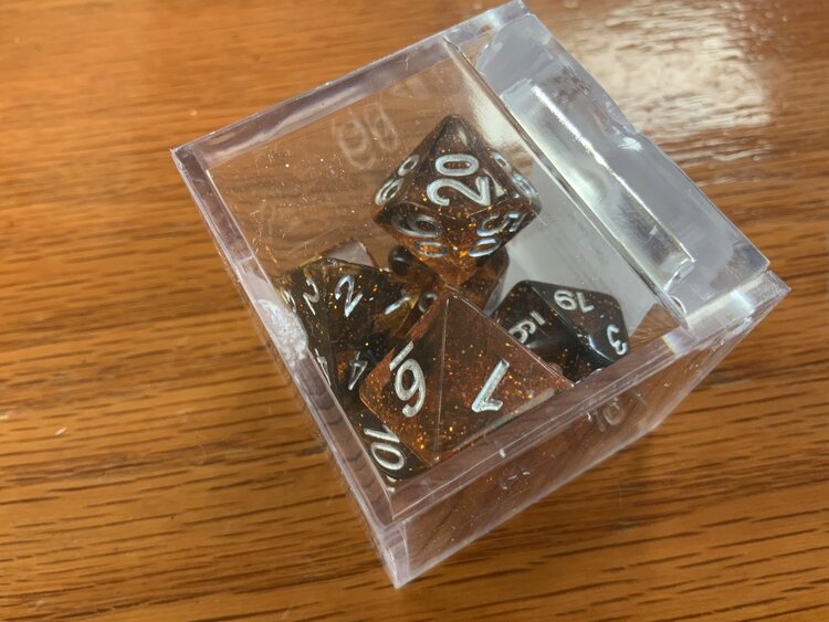 Critical Hit Collectibles 7 dice set: Orange Dark Nebula Polyhedral