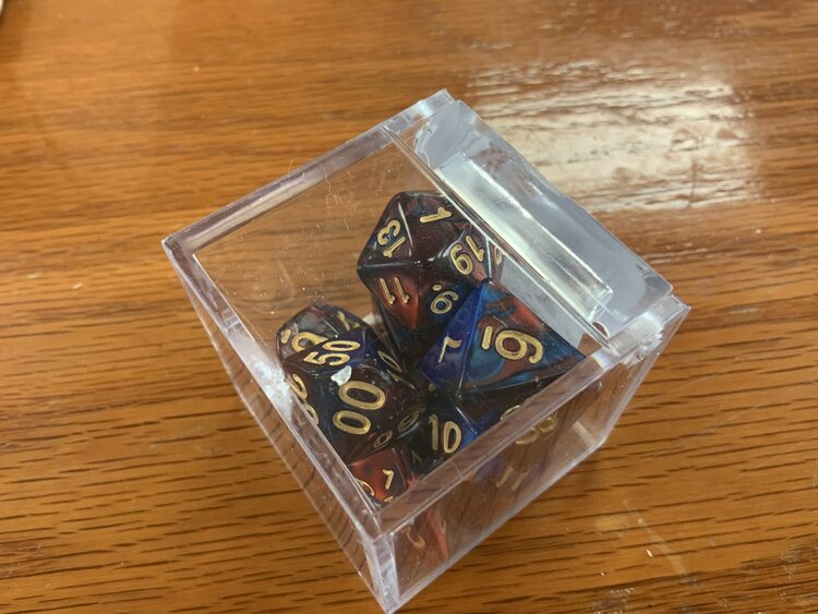 Critical Hit Collectibles 7 dice set: Blue Copper Fusion Polyhedral