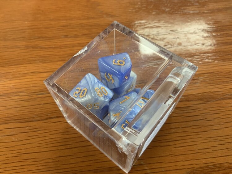 Critical Hit Collectibles 7 dice set: Light Blue White Fusion Polyhedral