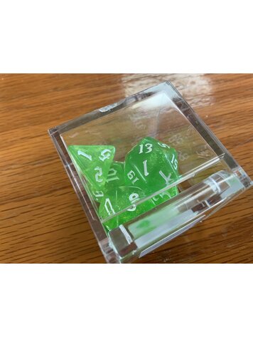 Critical Hit Collectibles 7 dice set: Neon Green Glitter Polyhedral