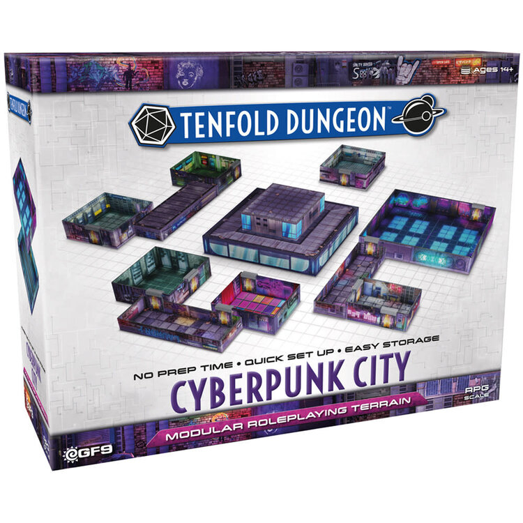 Gale Force Nine Tenfold Dungeon: “Cyberpunk City” Modular RPG Terrain Set