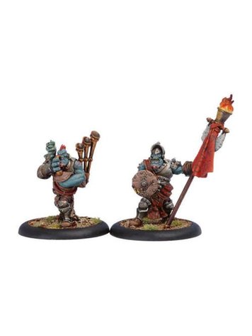 Hordes Hordes: Trollblood Kriel Warrior Standard and Piper Trollkin Unit Attachment