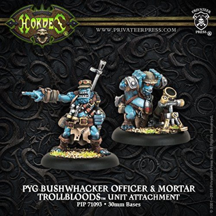 Hordes Pyg Bushwhacker Officer & Mortar unit attachment