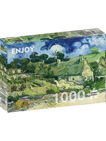 Outset Thatched Cottages at Cordeville, Van Gogh puzzle (1000 pcs)