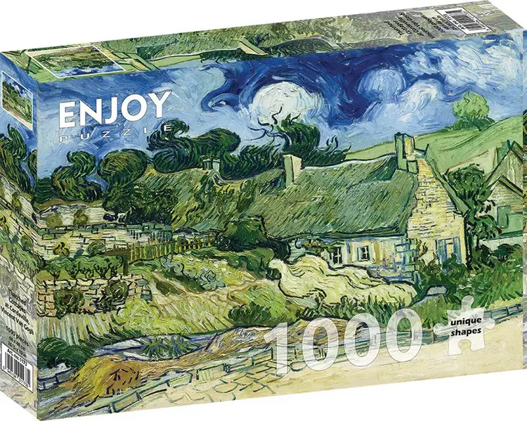 Outset Thatched Cottages at Cordeville, Van Gogh puzzle (1000 pcs)