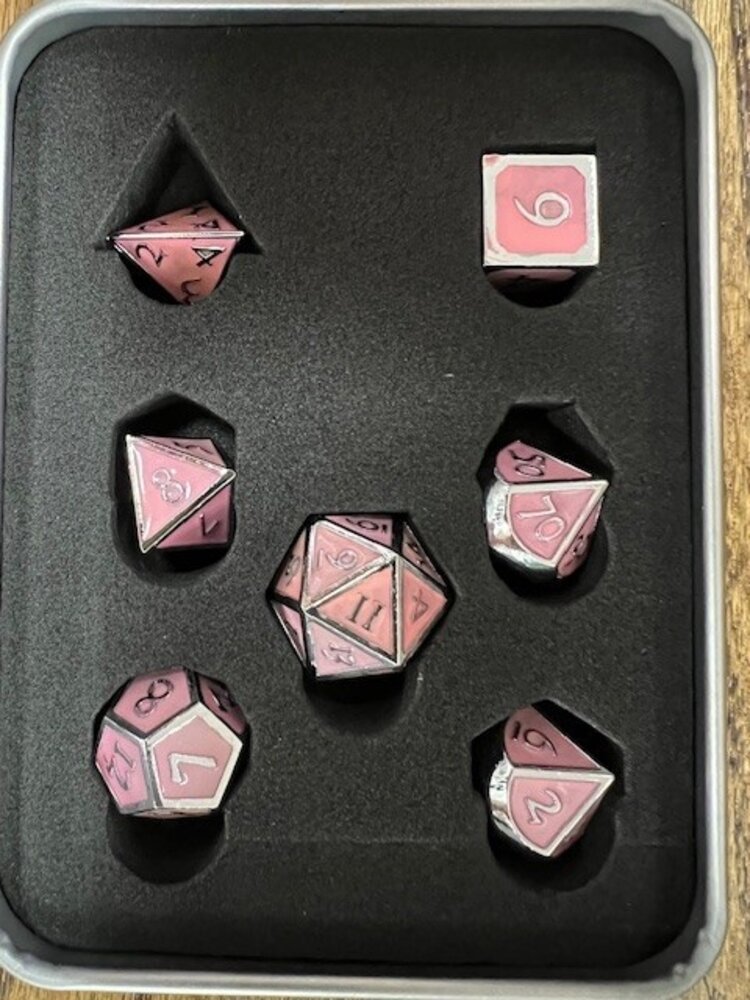 Critical Hit Collectibles Metal Dice Set: Glow Pink Shadow Set
