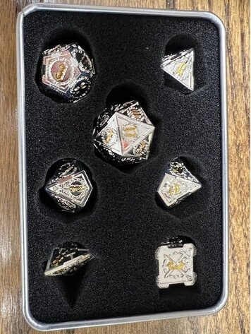Critical Hit Collectibles Metal Dice Set: Silver Sword Shadow