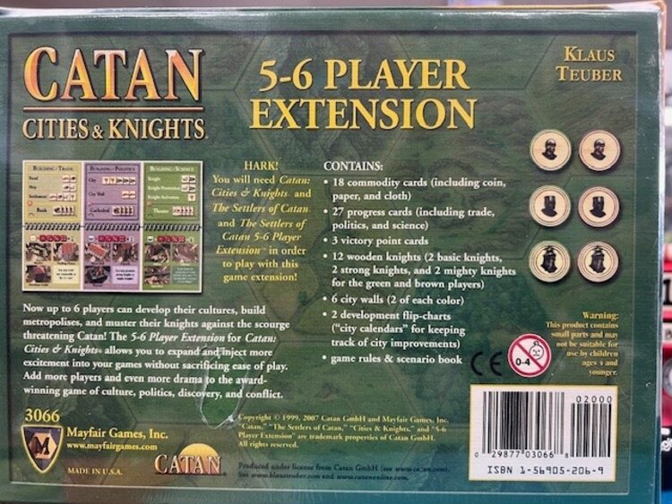 Vintage Catan: Cities & Knights 5-6 players extension (2007, Mayfair Edition)