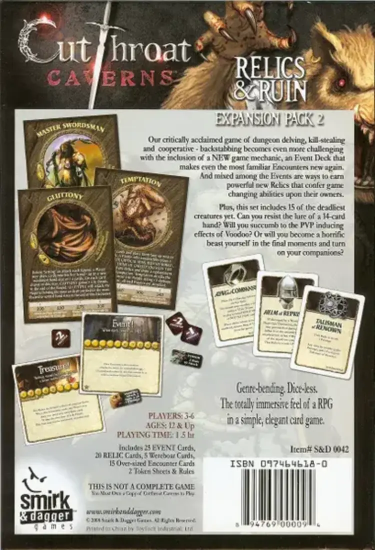 Vintage Cutthroat Caverns: Relics & Ruin Expansion Pack 2 (2008)